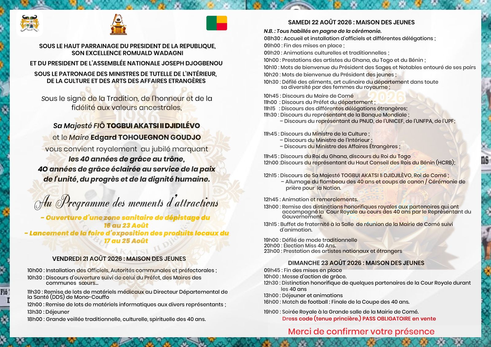 Invitation officielle