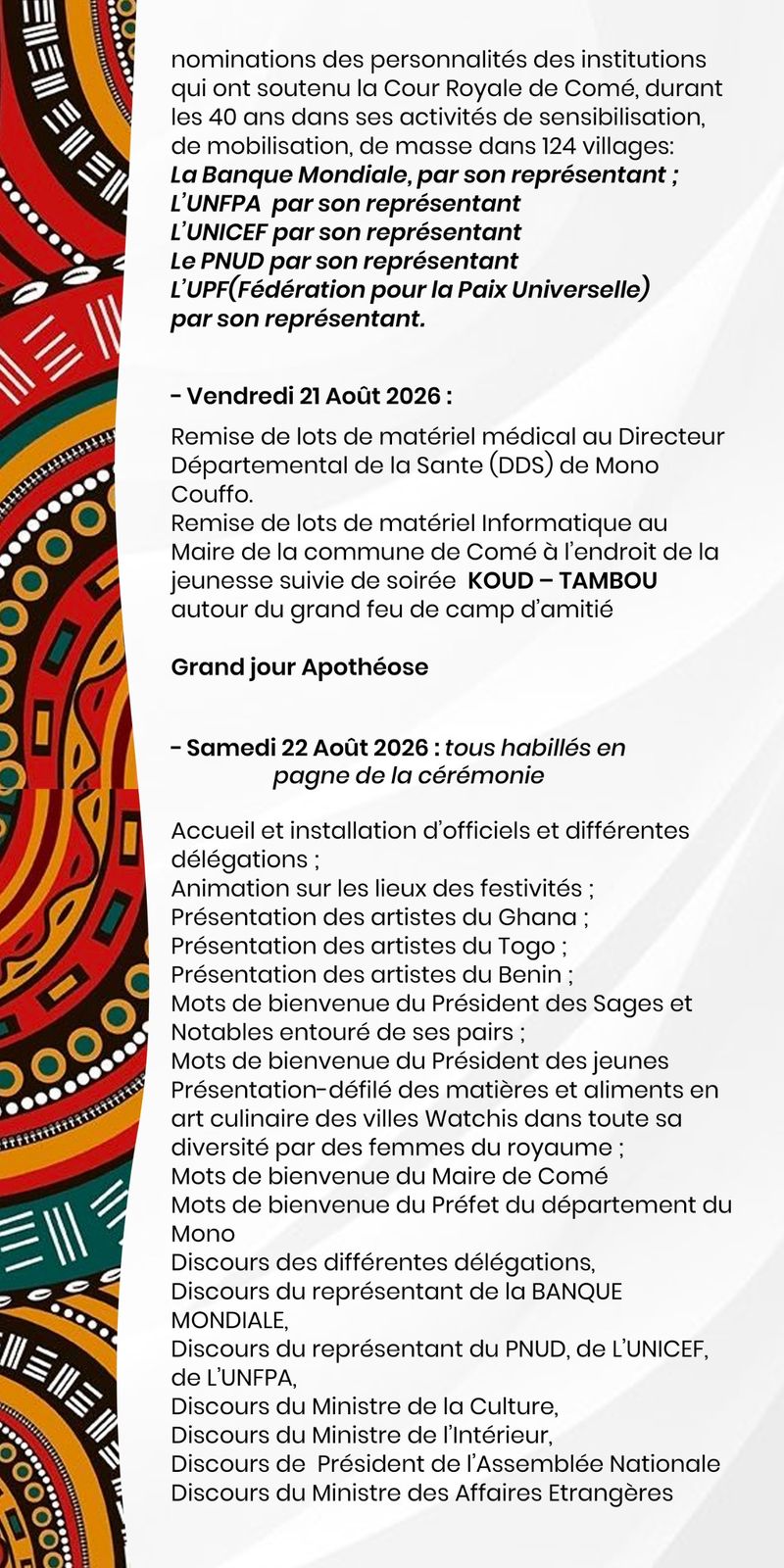 Nominations & grand jour d'apothéose